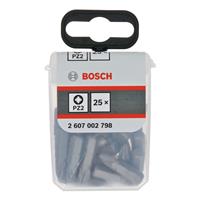 Bosch Screwdriver Bits PZ2 25mm (25 Pack) in Grey Steel