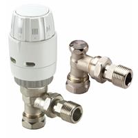 Danfoss RAS-C2 TRV & Lockshield 10mm Angled in White
