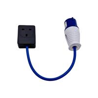 Wessex Electrical Wessex Fly Lead Socket Convertor 16A-13A in Blue