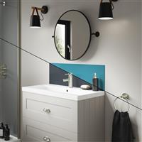 Wetwall Alloy Double-Sided Bathroom Wall Panel Aqua / Cadet 800 x 250mm in Aqua/Cadet