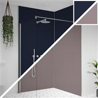 Wetwall Alloy Double-Sided Bathroom Wall Panel Deep Sea Blue / Smoked Rose 2440 x 1220mm in Deep Sea Blue/Smoked Rose