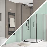 Wetwall Alloy Double-Sided Bathroom Wall Panel Terra Grey / Seabreeze Green 2440 x 1200mm in Terra Grey/Seabreeze Green