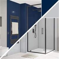 Wetwall Alloy Double-Sided Bathroom Wall Panel Atlantic / Urban Grey 2440 x 600mm in Atlantic/Urban Grey