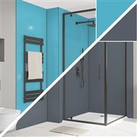 Wetwall Alloy Double-Sided Bathroom Wall Panel Aqua / Cadet 2440 x 600mm in Aqua/Cadet