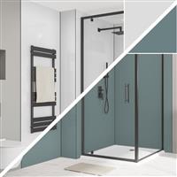 Wetwall Alloy Double-Sided Bathroom Wall Panel Glacier White / Neptune Blue 2440 x 1220mm in Glacier White/Neptune Blue