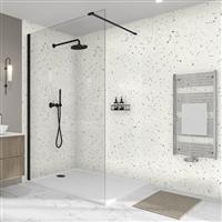 Wetwall Elite Bathroom Wall Panel 2420 x 580mm in Quartzo Bianco Plastic