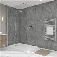 Wetwall Elite Bathroom Wall Panel 2420 x 1200mm in Marmo Grigio Plastic