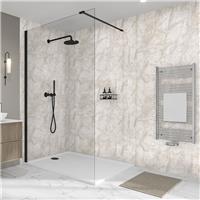 Wetwall Elite Bathroom Wall Panel 2420 x 160mm in Himalayan Marble Plastic