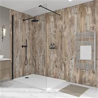 Wetwall Elite Bathroom Wall Panel 2420 x 580mm in Rift Oak Plastic