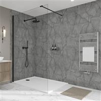 Wetwall Elite Bathroom Wall Panel 2420 x 600mm in Marmo Grigio Plastic