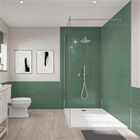 Wetwall Tile Composite Bathroom Wall Panel Moss 2440 x 1220mm in Moss Composite