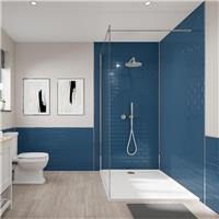 Wetwall Tile Composite Bathroom Wall Panel Navy 1220 x 2440mm in Navy Composite