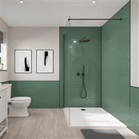 Wetwall Tile Composite Bathroom Wall Panel Moss 1220 x 2440mm in Moss Composite
