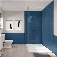 Wetwall Tile Composite Bathroom Wall Panel Navy 2440 x 1220mm in Navy Composite
