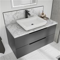 Wetwall Mermaid Vanity Worktop 1500 x 425mm in White Marble
