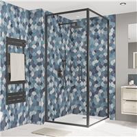 Wetwall Alloy Bathroom Wall Panel 2440 x 1220mm in Blue Scallop