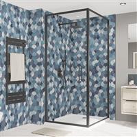 Wetwall Alloy Bathroom Wall Panel 2440 x 600mm in Blue Scallop