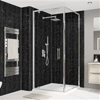 Wetwall Alloy Bathroom Wall Panel 2440 x 600mm in Nero Portoro