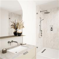 Wetwall Elite Compact Vanity Worktop 1500 x 425mm in Himalayan Marble