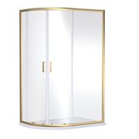 Nuie Rene Offset Quadrant Shower Enclosure 1200mm x 900mm in Brushed Brass Aluminium