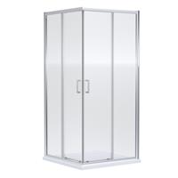 Nuie Rene Corner Entry Shower Enclosure 900mm x 900mm in Chrome Aluminium