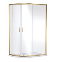 Nuie Rene Offset Quadrant Shower Enclosure 1200mm x 800mm in Brushed Brass Aluminium