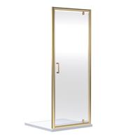 Nuie Rene Pivot Shower Enclosure Door 800mm in Brushed Brass Aluminium