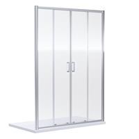 Nuie Rene Sliding 2 Door Shower Enclosure Door 1400mm in Chrome Aluminium