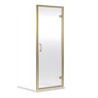Nuie Rene Hinged Shower Enclosure Door 760mm in Brushed Brass Aluminium