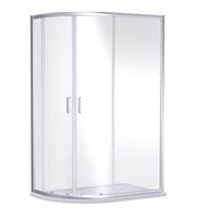 Nuie Rene Offset Quadrant Shower Enclosure 1000mm x 800mm in Chrome Aluminium