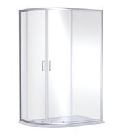 Nuie Rene Offset Quadrant Shower Enclosure 1200mm x 800mm in Chrome Aluminium