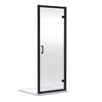Nuie Rene Hinged Shower Enclosure Door 800mm Matt in Black Aluminium