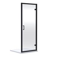 Nuie Rene Hinged Shower Enclosure Door 760mm Matt in Black Aluminium