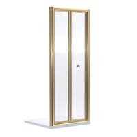 Nuie Rene Bi-Fold Shower Enclosure Door 900mm in Brushed Brass Aluminium