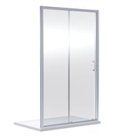 Nuie Rene Sliding 1 Door Shower Enclosure 1400mm x 1900mm in Chrome Aluminium