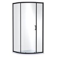 Nuie Rene 1 Door Quadrant Shower Enclosure 900mm x 900mm Matt in Black Aluminium