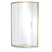 Nuie Rene 1 Door Quadrant Shower Enclosure 900mm x 900mm in Brushed Brass Aluminium