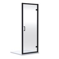 Nuie Rene Hinged Shower Enclosure Door 900mm Matt in Black Aluminium