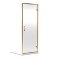 Nuie Rene Hinged Shower Enclosure Door 900mm in Brushed Brass Aluminium