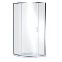 Nuie Rene 1 Door Quadrant Shower Enclosure 900mm x 900mm in Chrome Aluminium