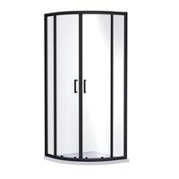 Nuie Rene Quadrant Shower Enclosure 900mm x 900mm Matt in Black Aluminium