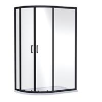 Nuie Rene Offset Quadrant Shower Enclosure 1200mm x 900mm Matt in Black Aluminium