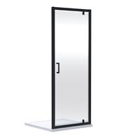 Nuie Rene Pivot Shower Enclosure Door 800mm Matt in Black Aluminium
