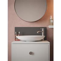 Splashback Charcoal Glass Bathroom 250 x 500mm in Grey