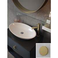 Splashback Fluted Glass Bathroom 250 x 500mm Brass Caps in Clear