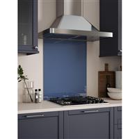 Splashback Self-Adhesive Glass Kitchen 600 x 750mm in Bluebell Shimmer Brass