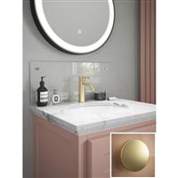 Splashback Glass Bathroom 250 x 500mm Brushed Brass Caps in Clear