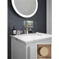 Splashback Glass Bathroom 250 x 500mm Brass Caps in Clear