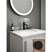 Splashback Glass Bathroom 250 x 500mm Black Caps in Clear
