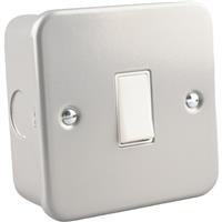 Wessex Electrical Wessex Metal Clad Switch 10A 1 Gang 1 Way in Silver